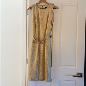 Badgley Mischka Golden dress size 8